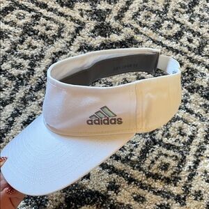 Adidas Classic White Teal and Grey Sports Visor